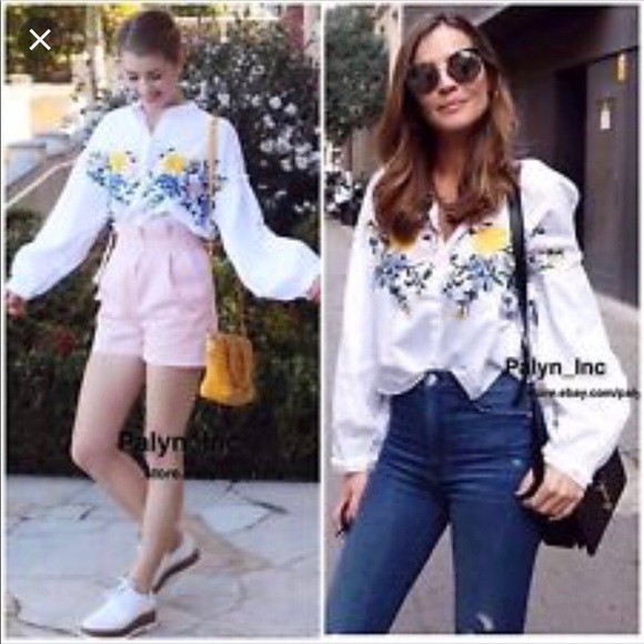 New ZARA white embroidered long sleeve - Picture 2 of 3